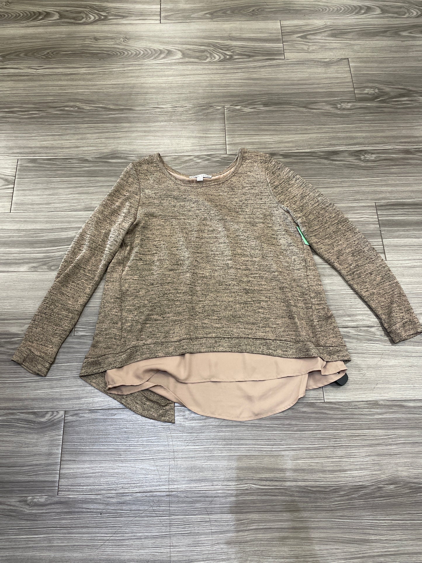 Brown Top Long Sleeve Larry Levine, Size L