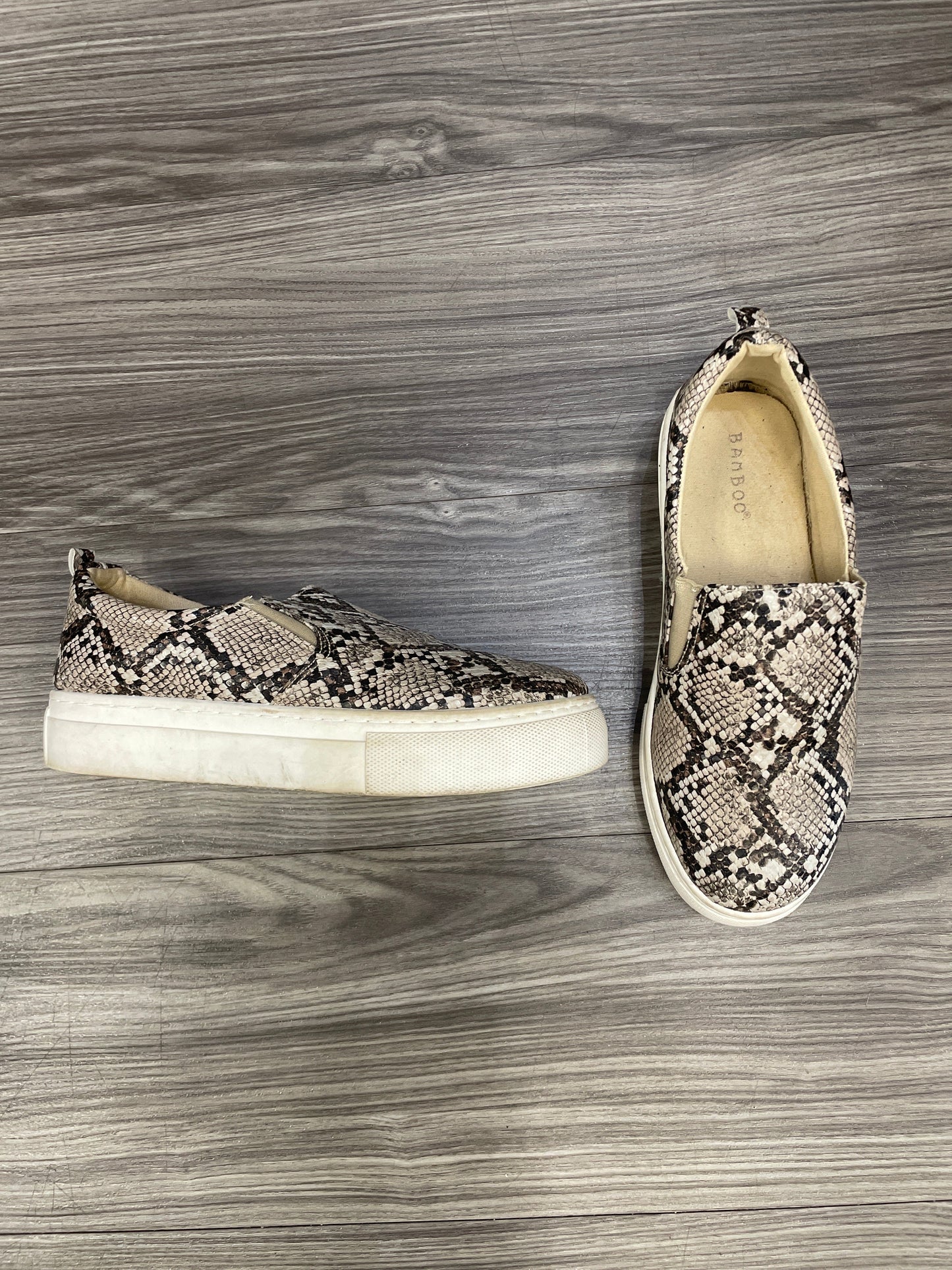 Animal Print Shoes Sneakers Platform Bamboo, Size 7.5