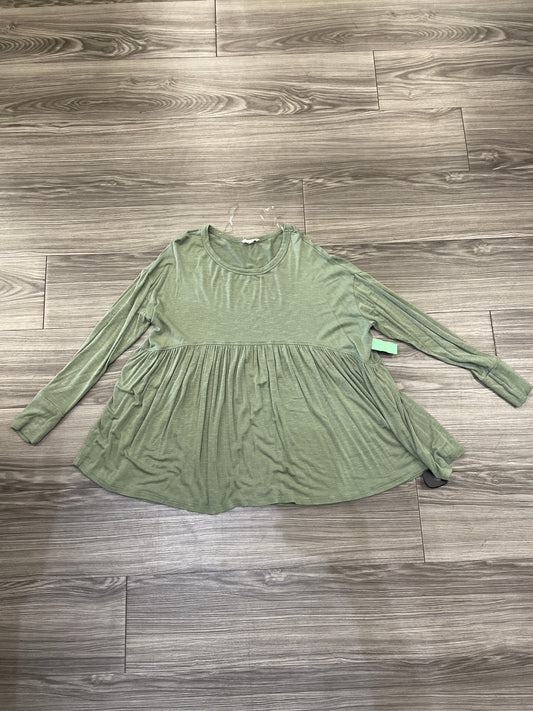 Green Top Long Sleeve Ultra Flirt, Size M