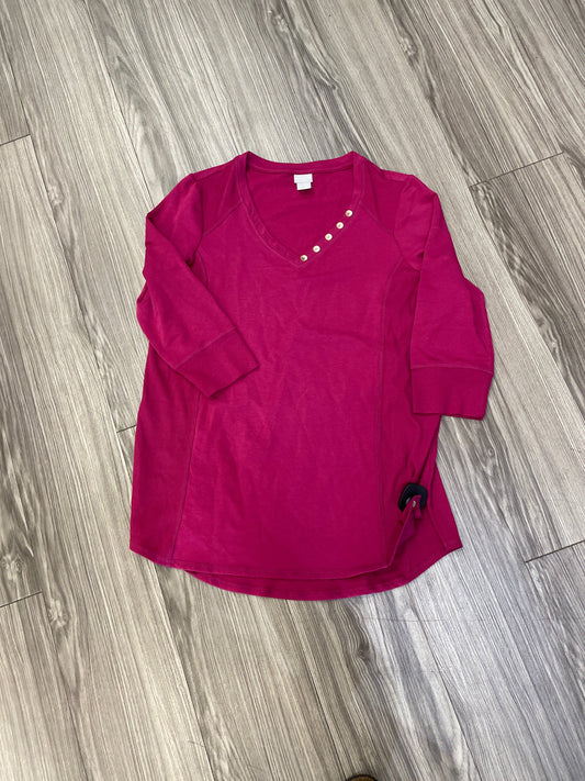 Pink Top 3/4 Sleeve Chicos, Size M