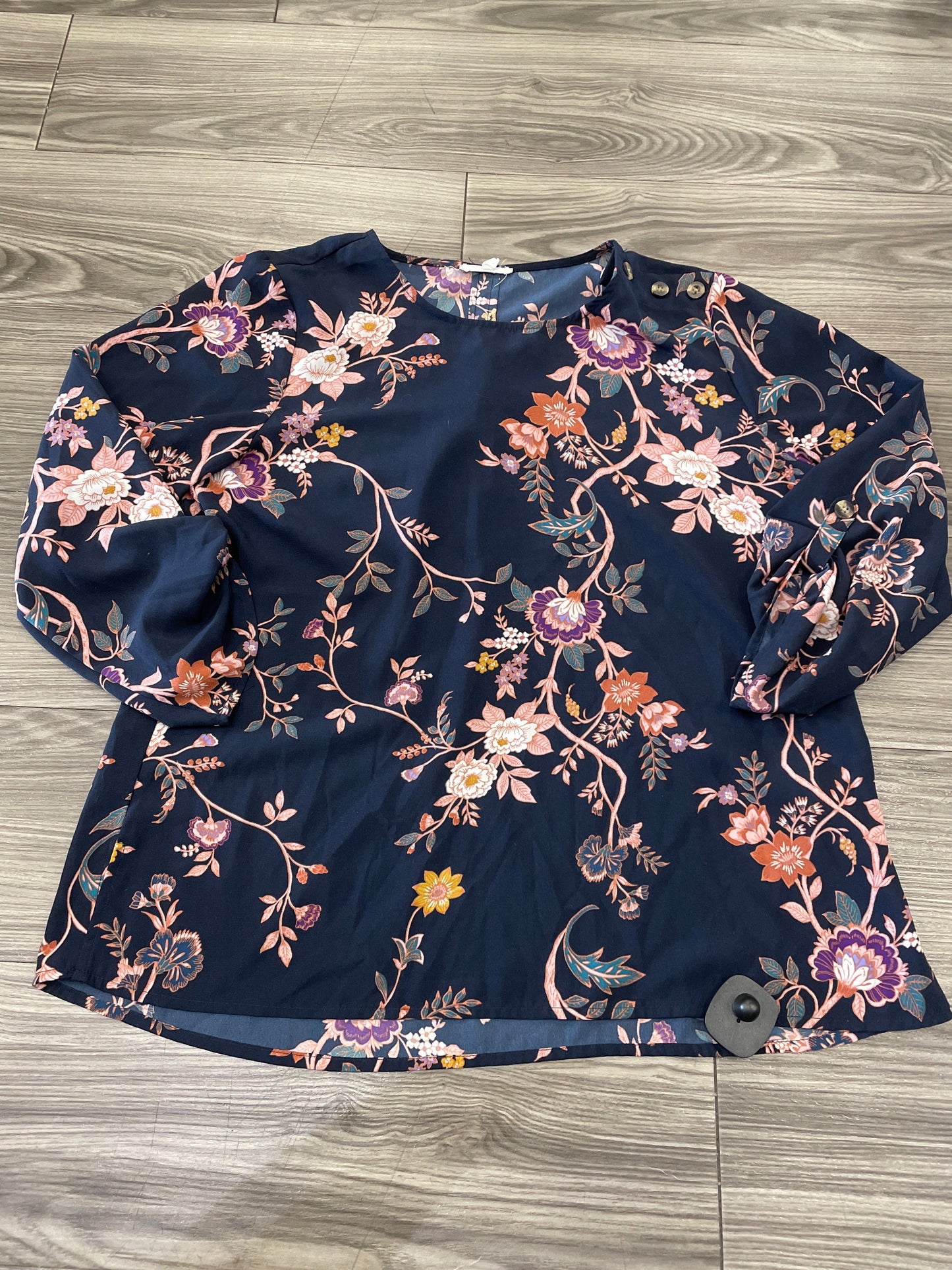 Floral Print Top Long Sleeve Maurices, Size L