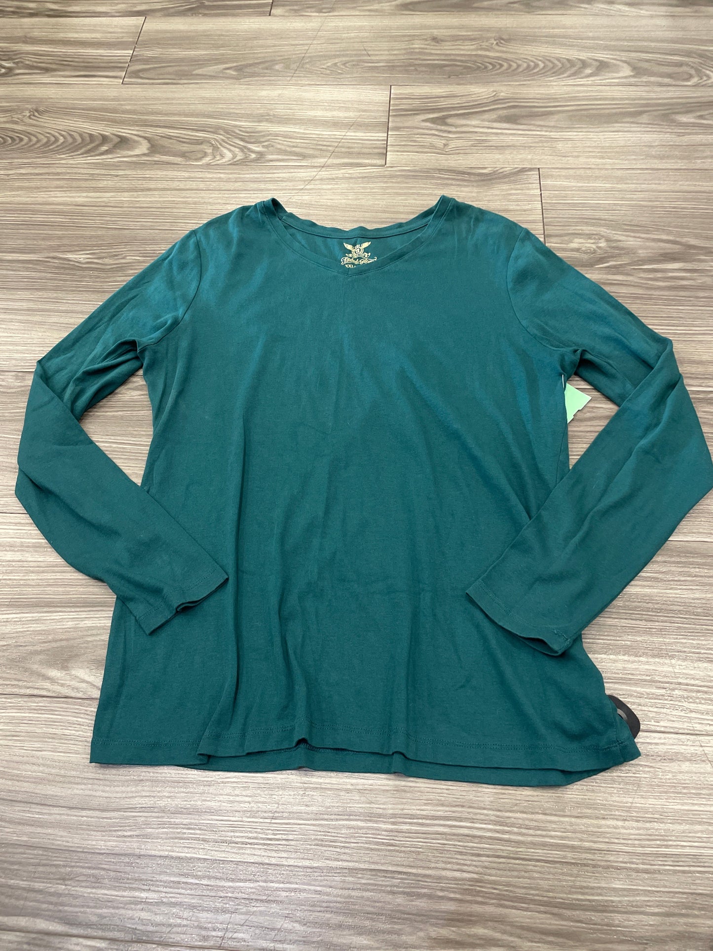 Teal Top Long Sleeve Faded Glory, Size 2x