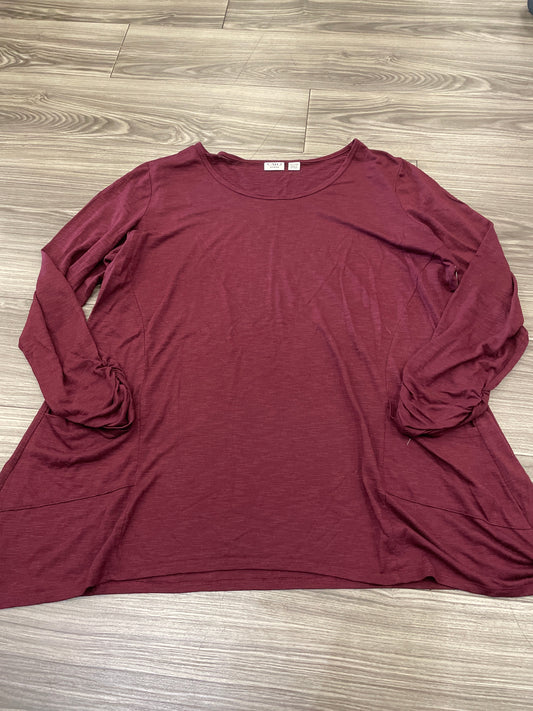 Red Top Long Sleeve Cato, Size 3x