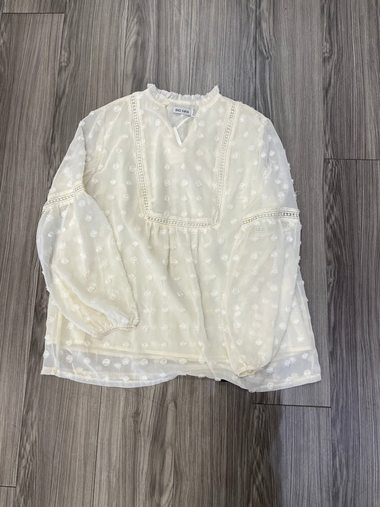 Cream Top Long Sleeve Grace Karin, Size 2x