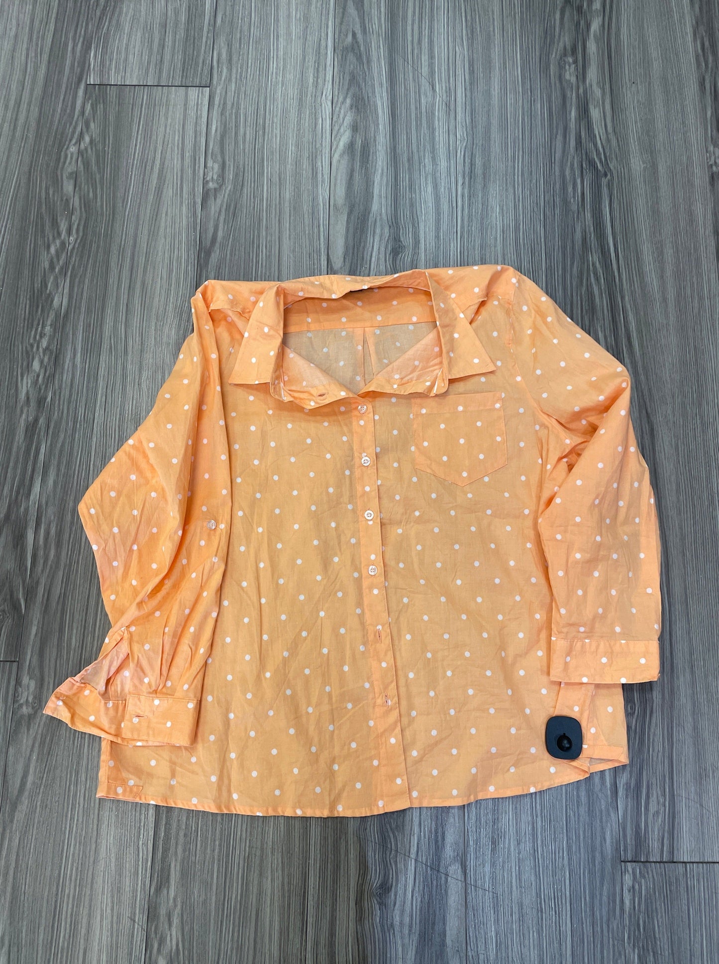 Orange Top Long Sleeve Roz And Ali, Size 2x