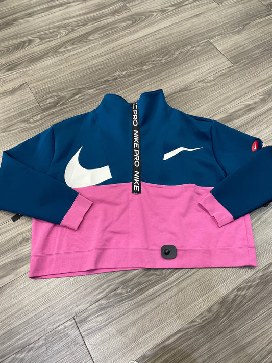 Athletic Sweatshirt Collar By Nike In Teal, Size: 2x