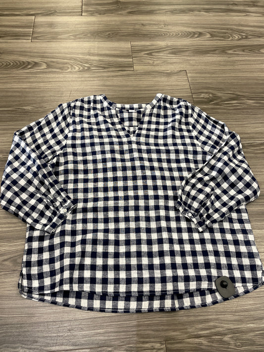 Top Long Sleeve By Old Navy In Blue & White, Size: L