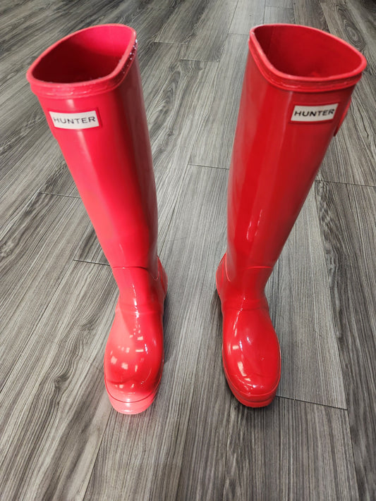 Boots Rain By Hunter In Red, Size: 8