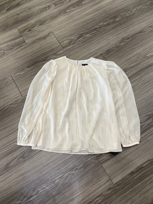 Top Long Sleeve By Ann Taylor In Cream, Size: S