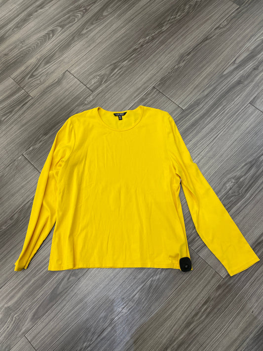 Top Long Sleeve By Lauren By Ralph Lauren In Yellow, Size: 2x