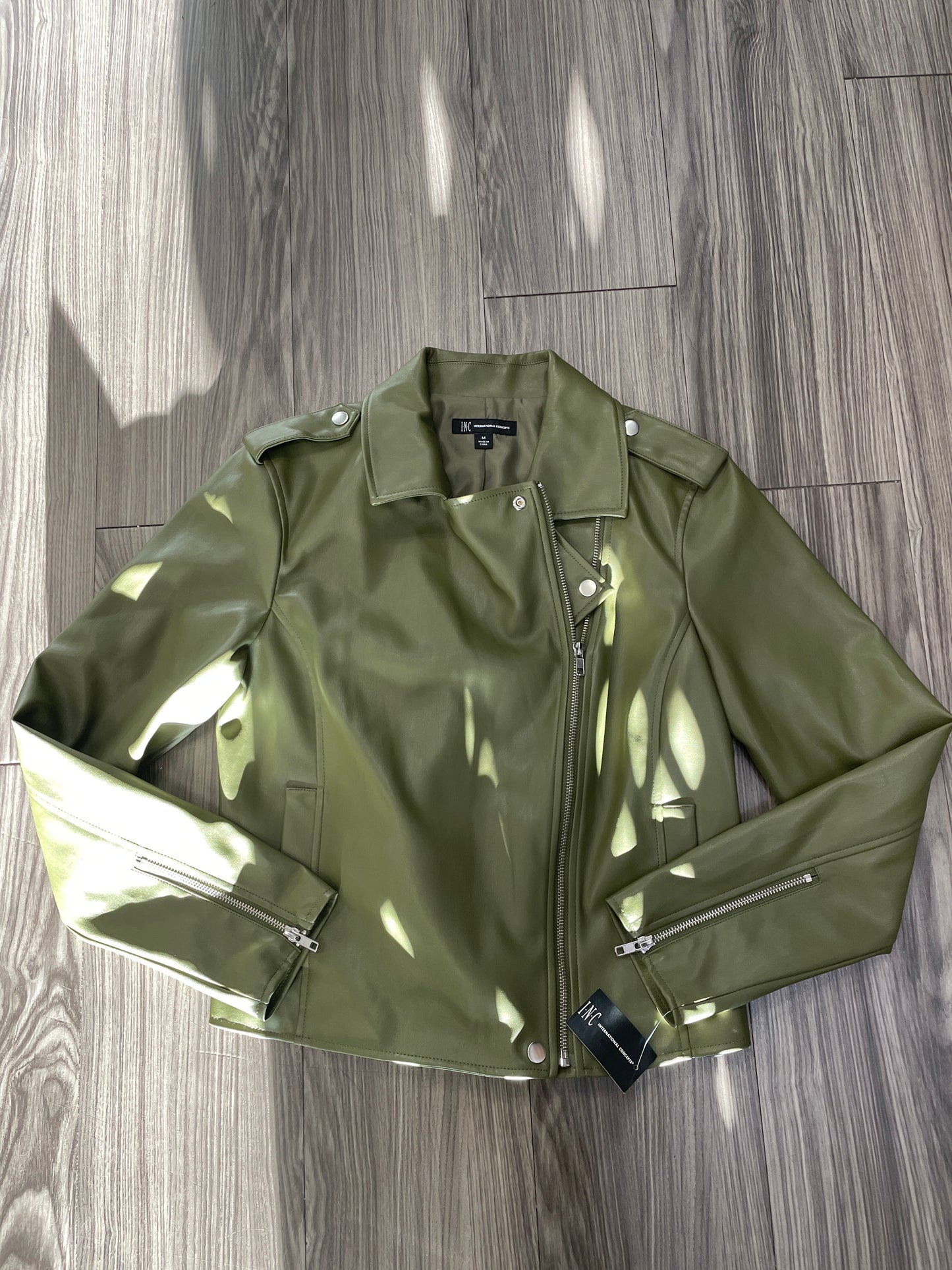 Jacket Leather By Inc In Green, Size: M