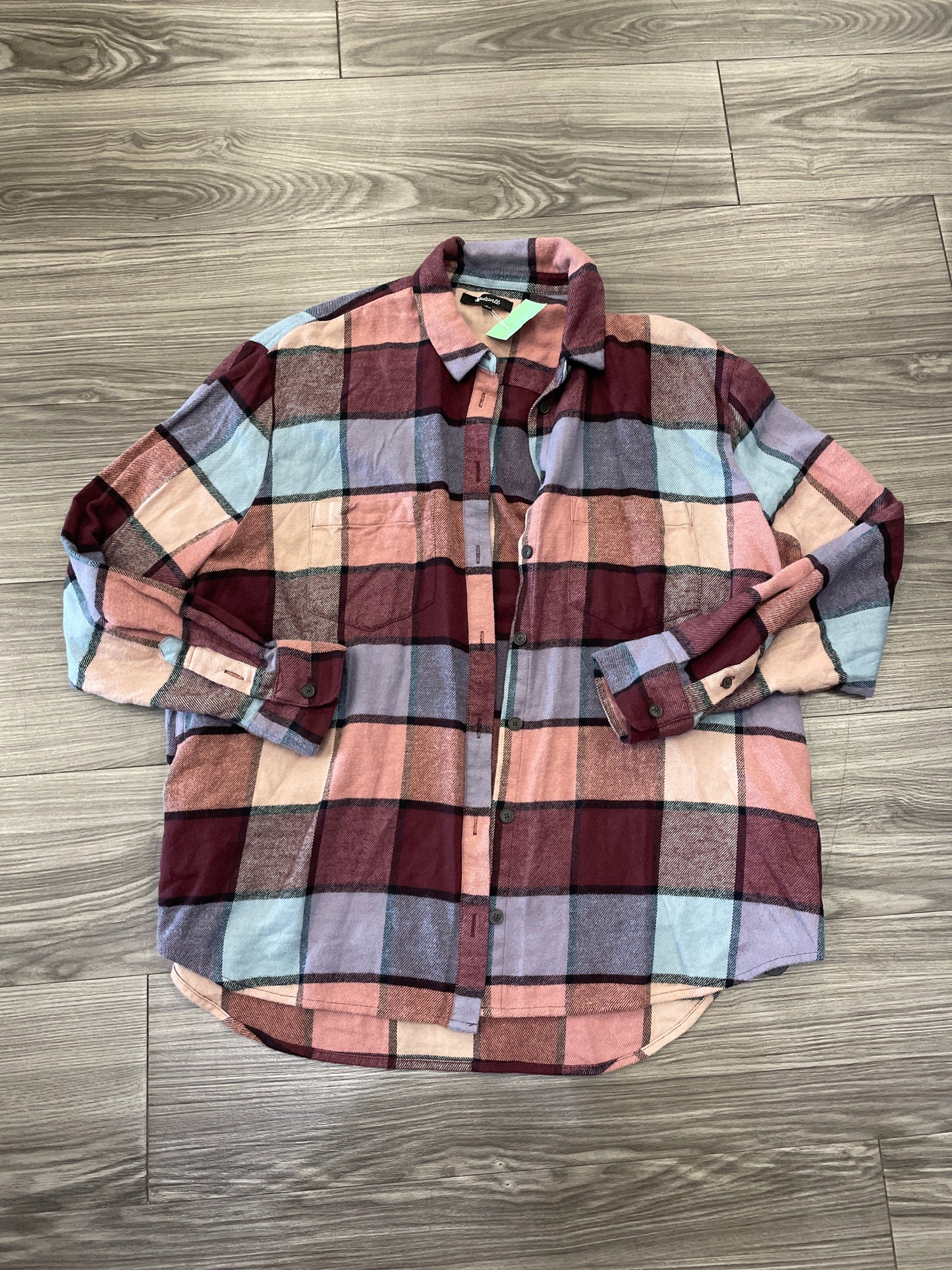 Jacket Shirt By Madewell In Plaid Pattern, Size: L