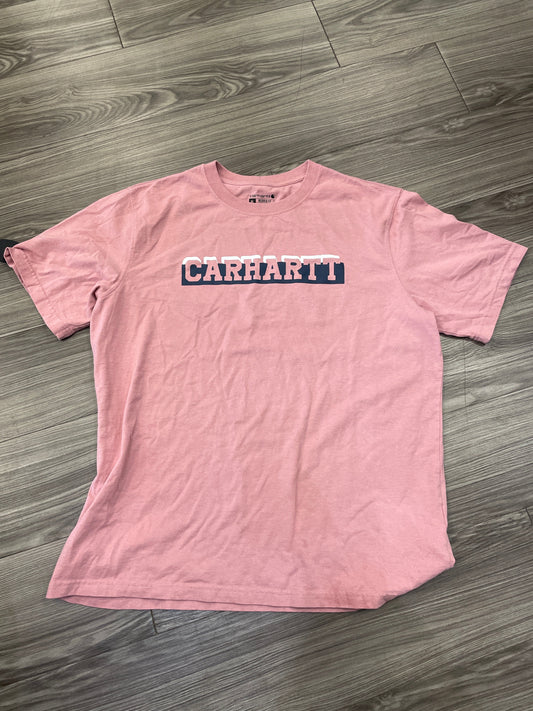 Top Short Sleeve By Carhartt In Pink, Size: Xl