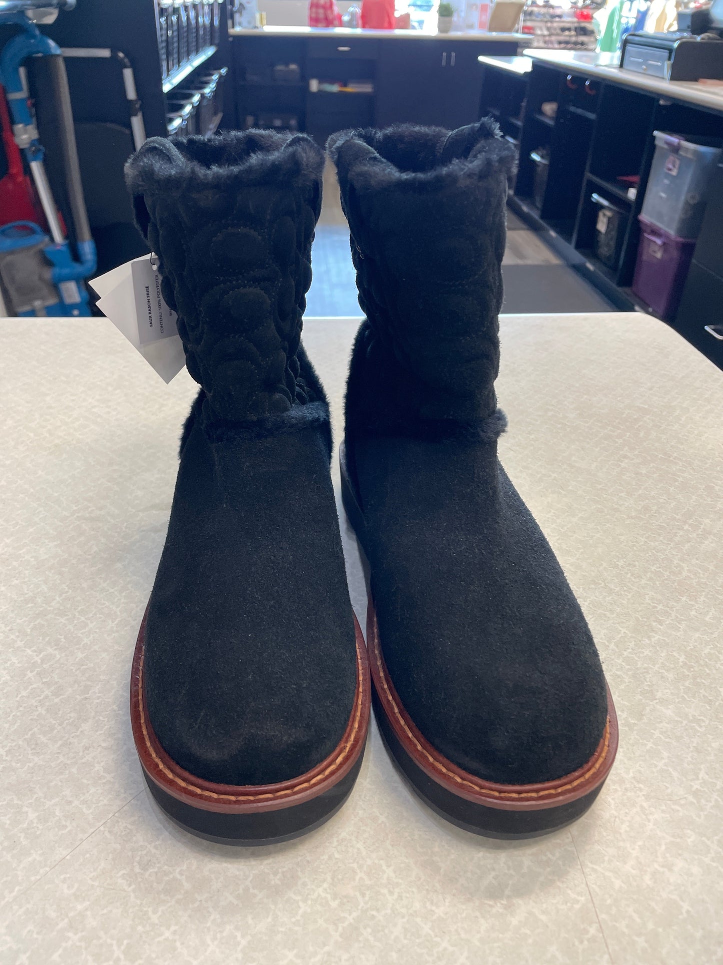 Boots Designer By Coach In Black, Size: 6.5