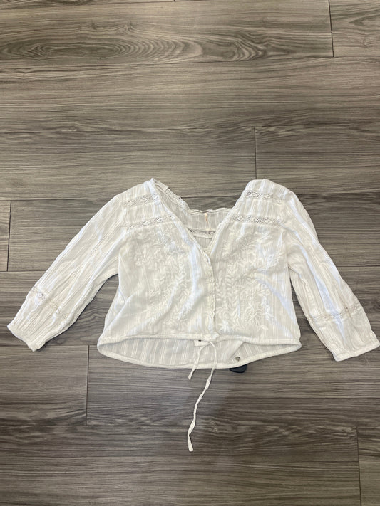 Blouse Long Sleeve By Free People In White, Size: M