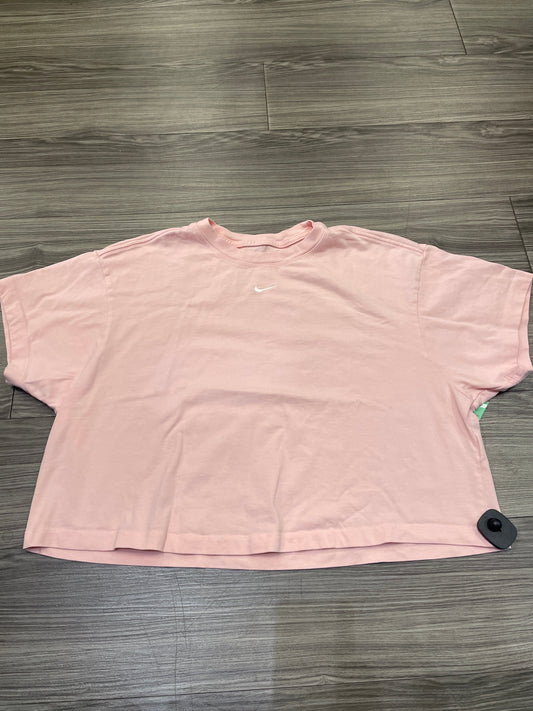 Athletic Top Short Sleeve By Nike In Pink, Size: 1x