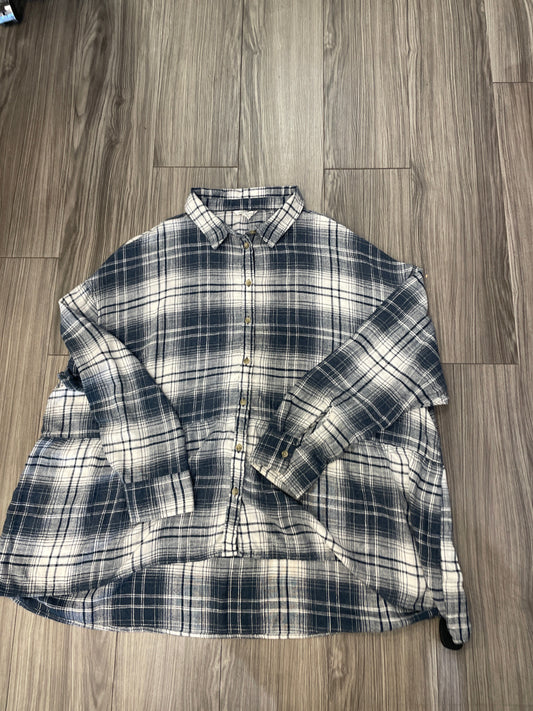 Top Long Sleeve By American Eagle In Plaid Pattern, Size: Xl