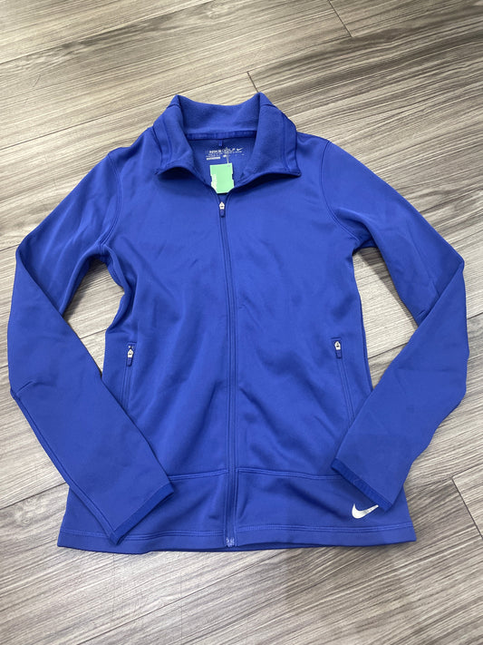 Athletic Jacket By Nike In Blue, Size: S