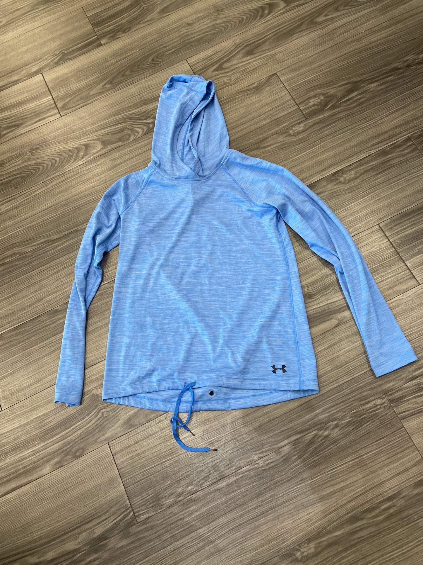 Athletic Top Long Sleeve Hoodie By Under Armour In Blue, Size: S