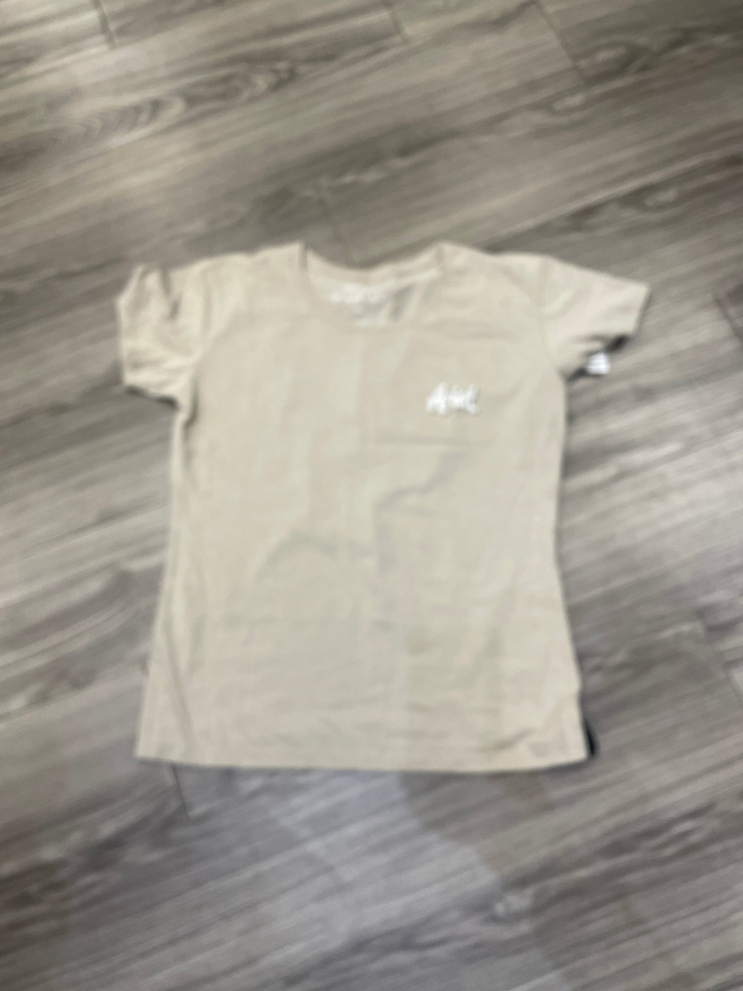 Top Short Sleeve By Ariat In Tan, Size: M