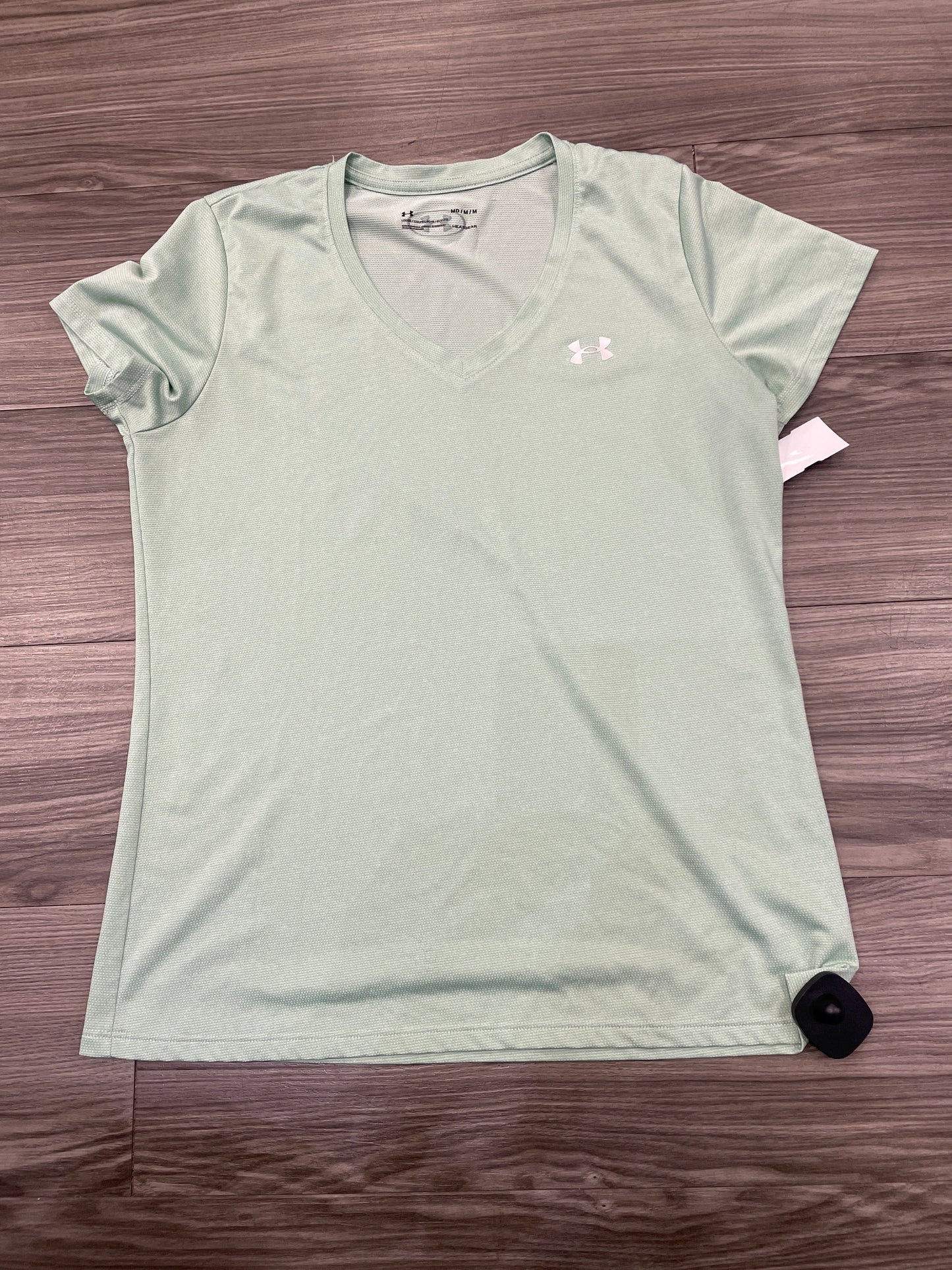 Athletic Top Short Sleeve By Under Armour In Green, Size: M