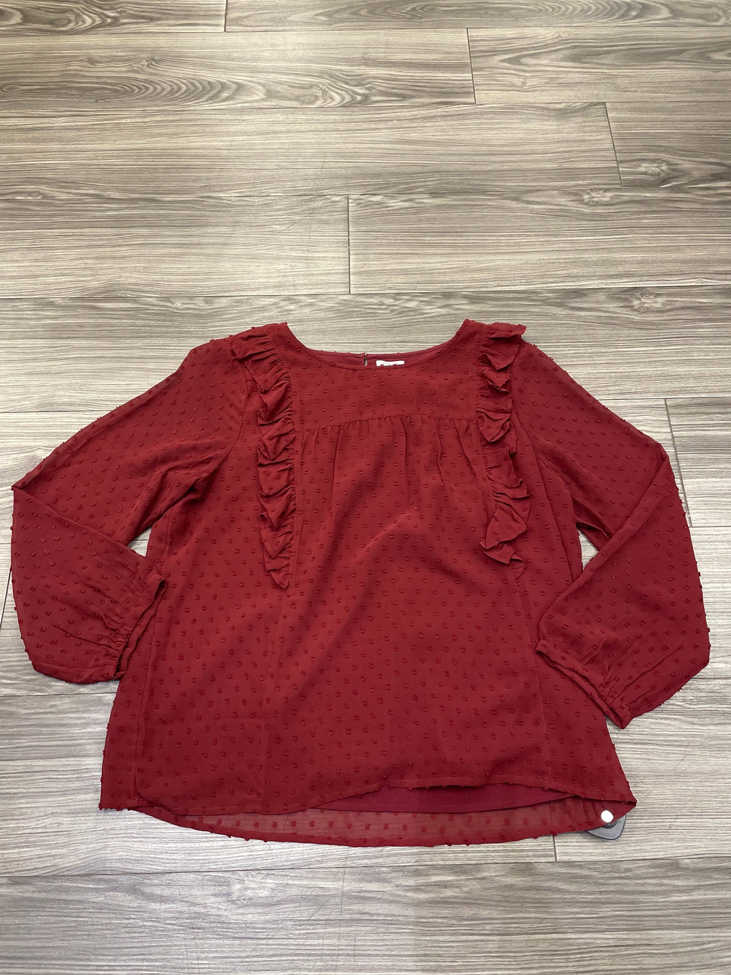 Top Long Sleeve By J. Crew In Red, Size: 12