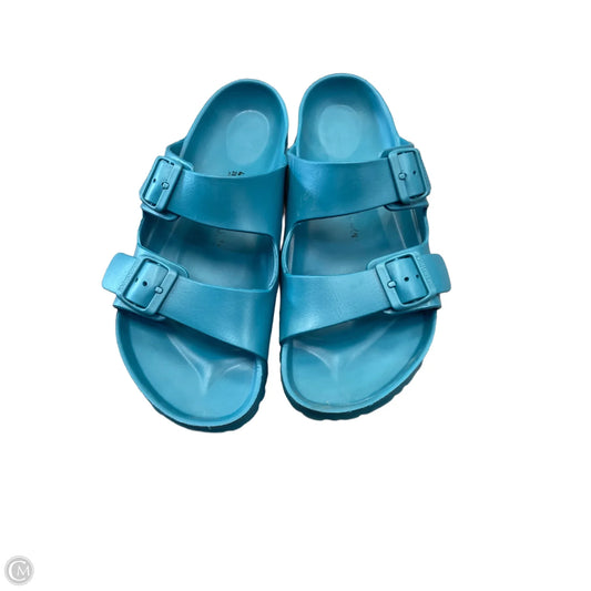 Sandals Flats By Birkenstock In Teal, Size: 10