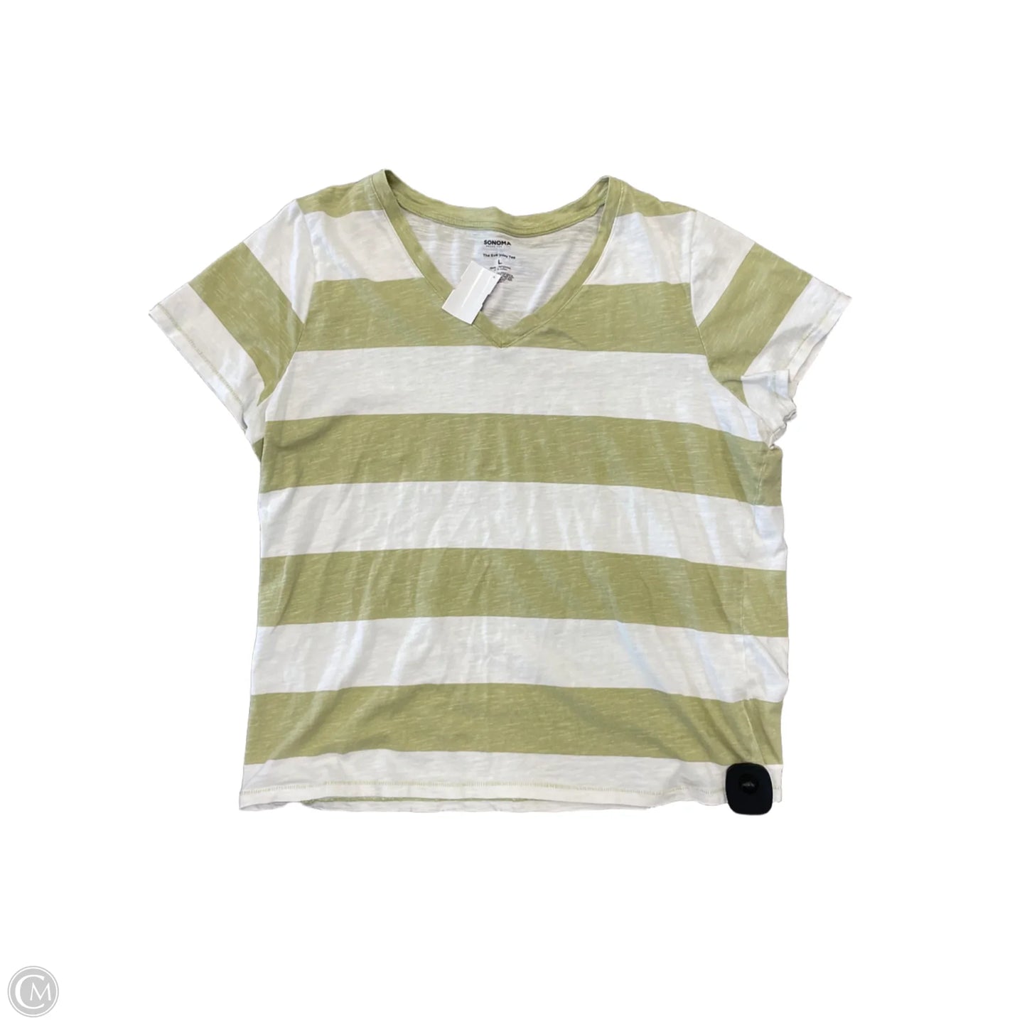 Top Short Sleeve By Sonoma In Striped Pattern, Size: L