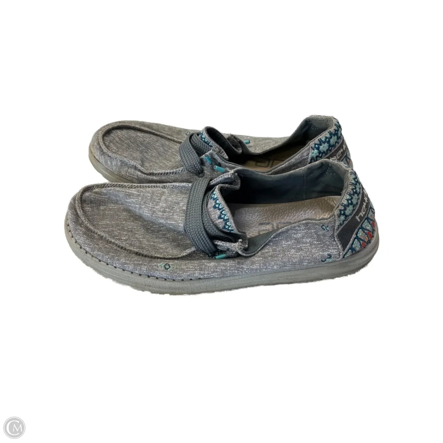 Shoes Flats By Hey Dude In Grey, Size: 10