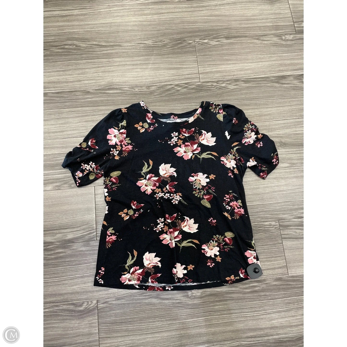 Top Short Sleeve Basic By Maurices In Floral Print, Size: Xl