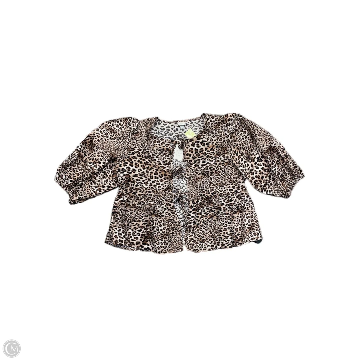 Top 3/4 Sleeve By A New Day In Animal Print, Size: L