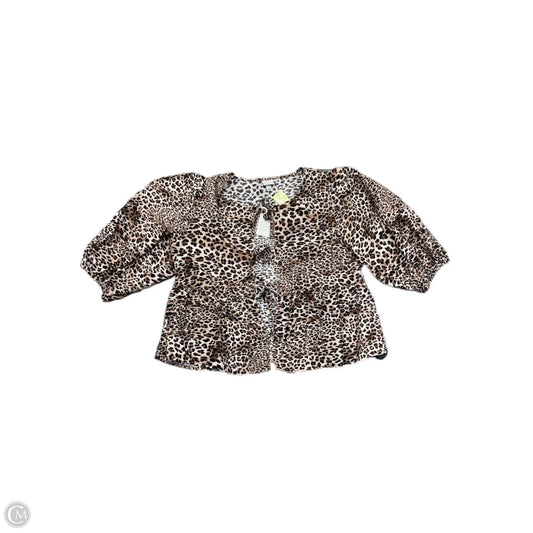 Top 3/4 Sleeve By A New Day In Animal Print, Size: L