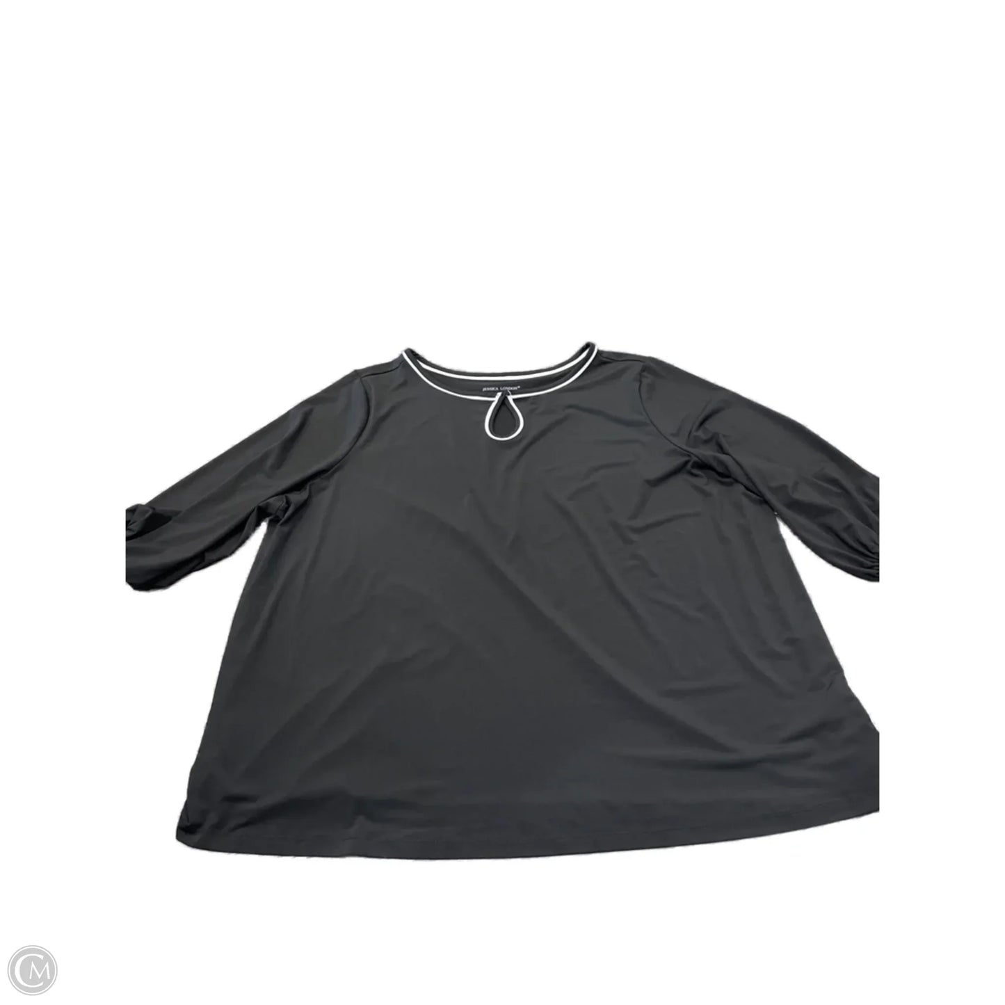 Top Long Sleeve Basic By Jessica London In Black, Size: 3x