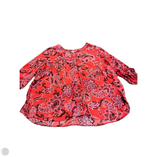 Top Long Sleeve By Catherines In Coral, Size: 4x