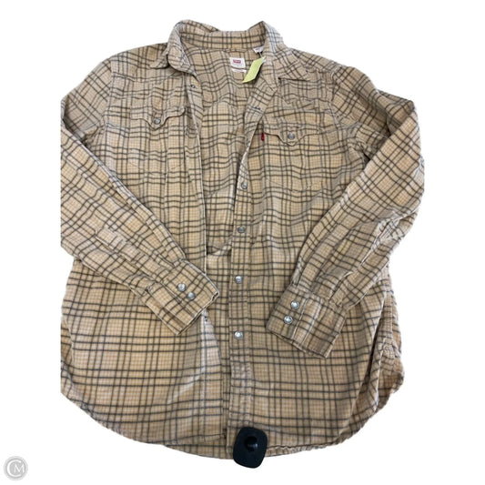 Jacket Shirt By Levis In Plaid Pattern, Size: M