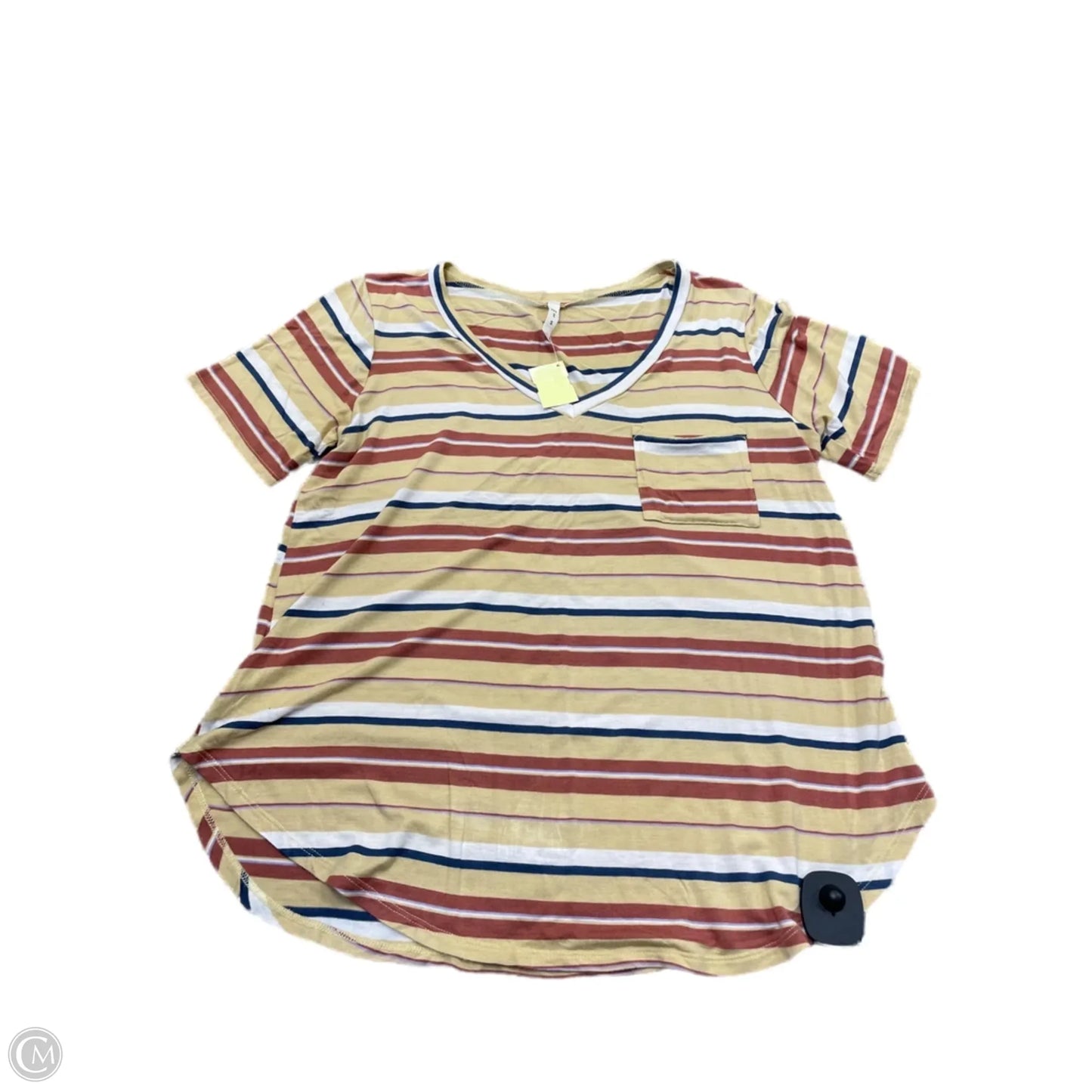Top Short Sleeve By Mts In Striped Pattern, Size: M