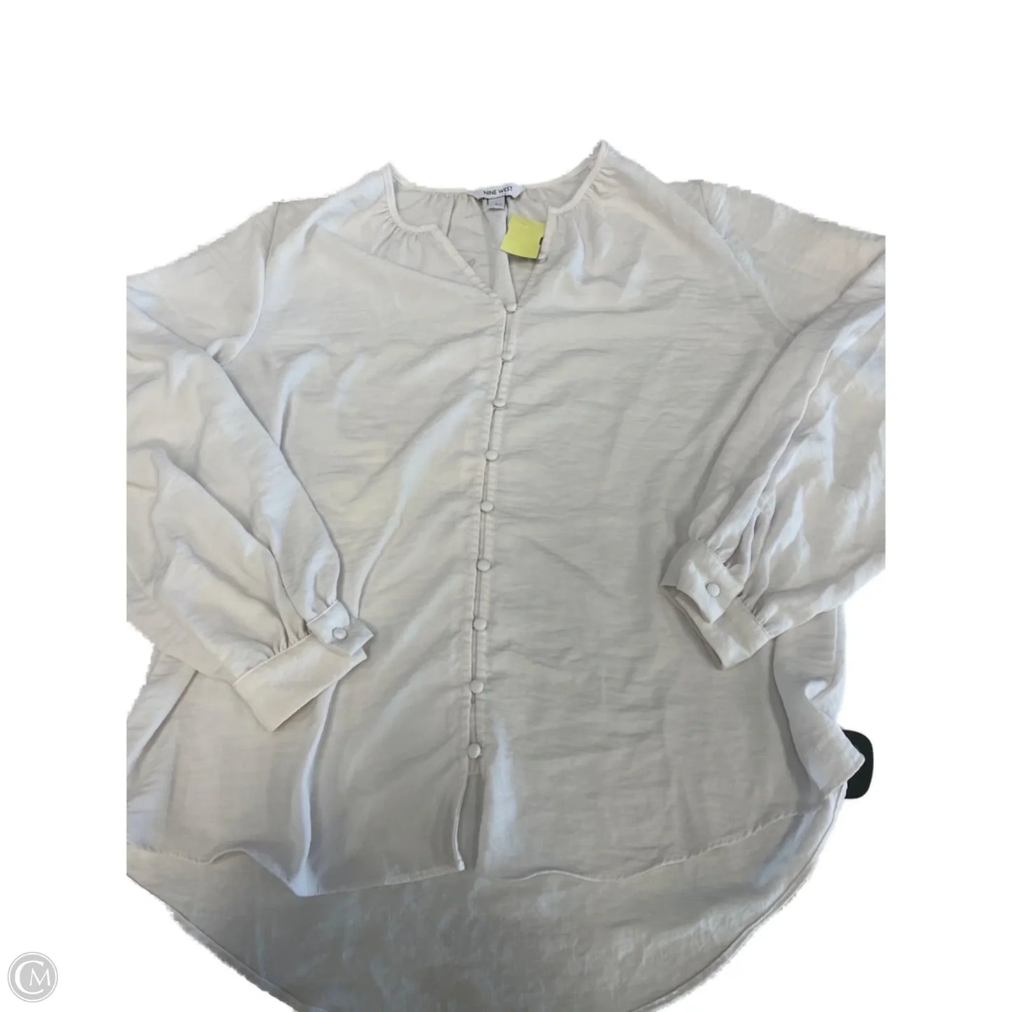 Top Long Sleeve Basic By Nine West In White, Size: L