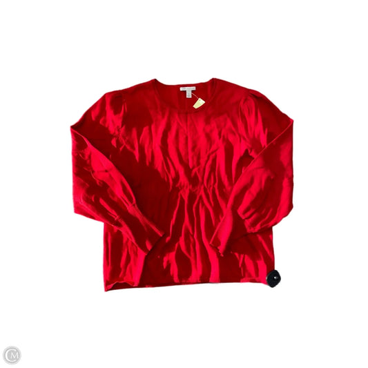 Top Long Sleeve Basic By Cato In Red, Size: Xl