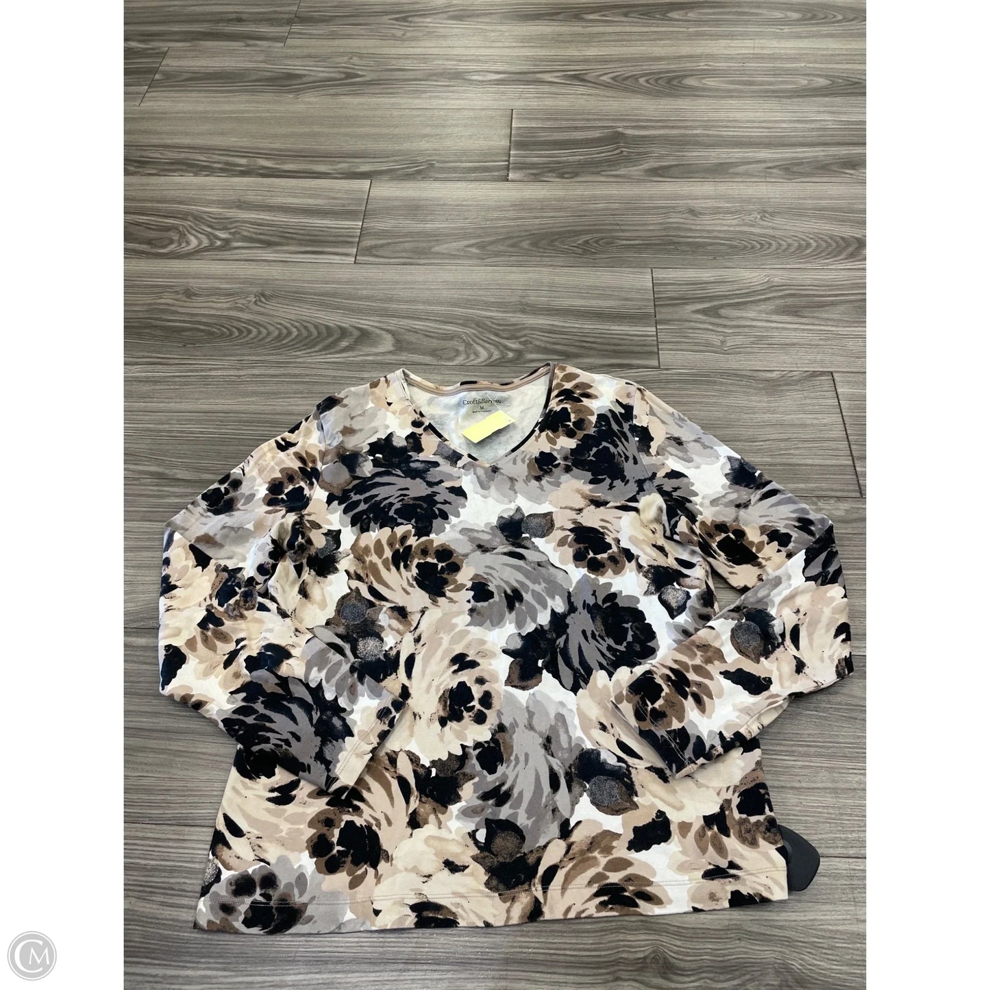 Top Long Sleeve By Croft And Barrow In Floral Print, Size: M
