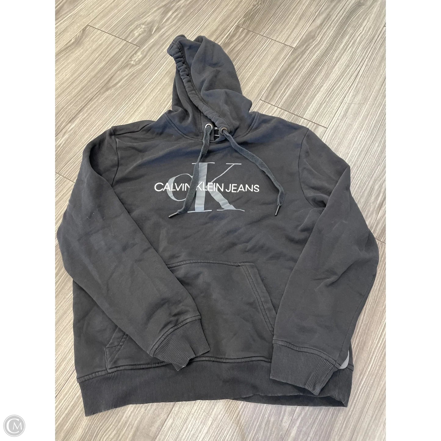 Sweatshirt Hoodie By Calvin Klein In Black, Size: M