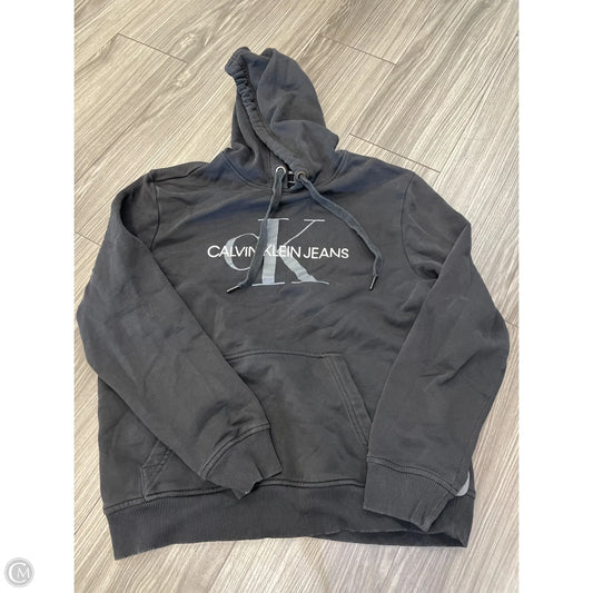 Sweatshirt Hoodie By Calvin Klein In Black, Size: M