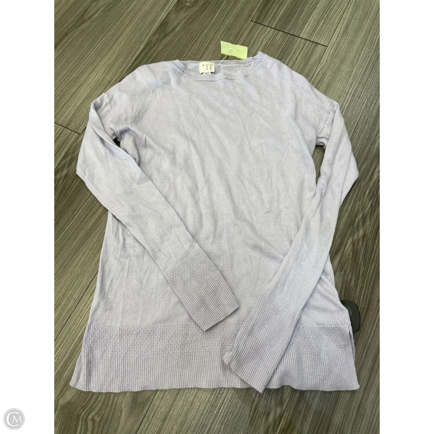 Top Long Sleeve Basic By A New Day In Purple, Size: Xs