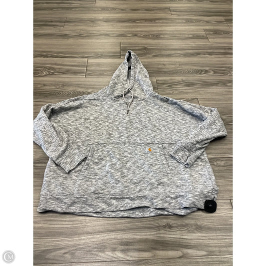 Sweatshirt Hoodie By Carhartt In Grey, Size: 2x