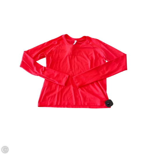 Athletic Top Long Sleeve Crewneck By Lululemon In Coral, Size: 10