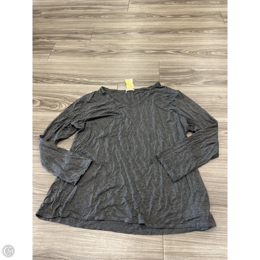 Top Long Sleeve Basic By Olivia Rae In Grey, Size: 2x