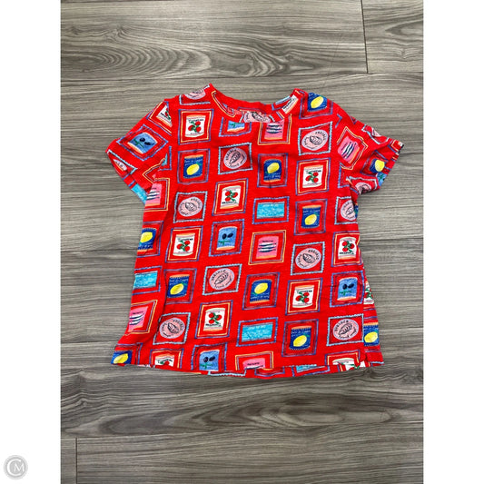 Top Short Sleeve By Loft In Multi-colored, Size: L