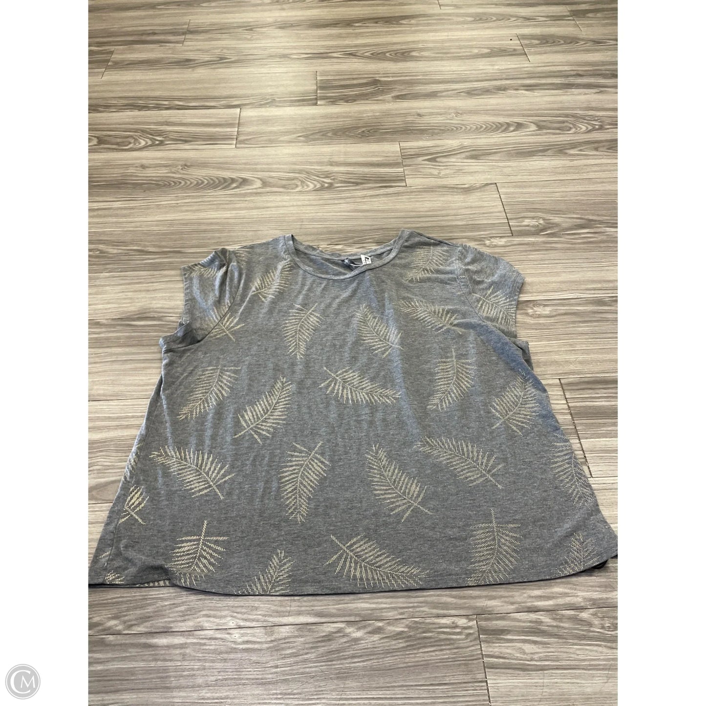 Top Short Sleeve Basic By Massini In Grey, Size: 3x