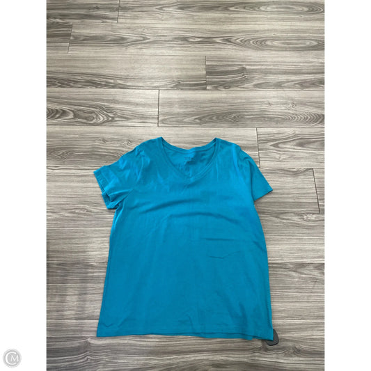 Top Short Sleeve Basic By Time And Tru In Teal, Size: 2x
