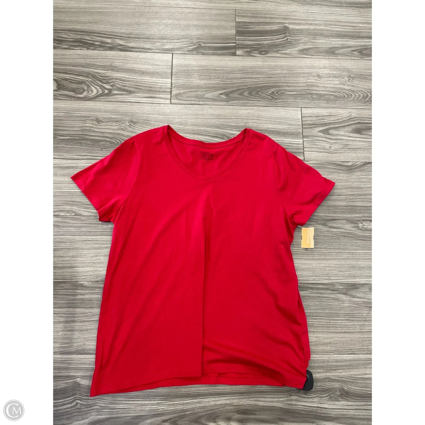 Top Short Sleeve Basic By Time And Tru In Red, Size: 2x
