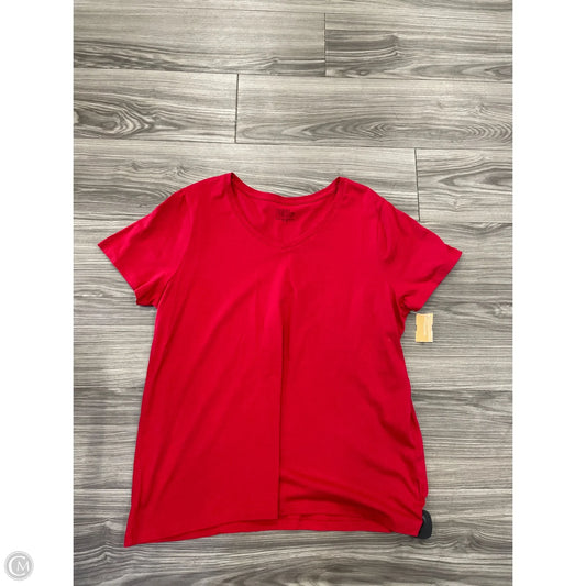 Top Short Sleeve Basic By Time And Tru In Red, Size: 2x